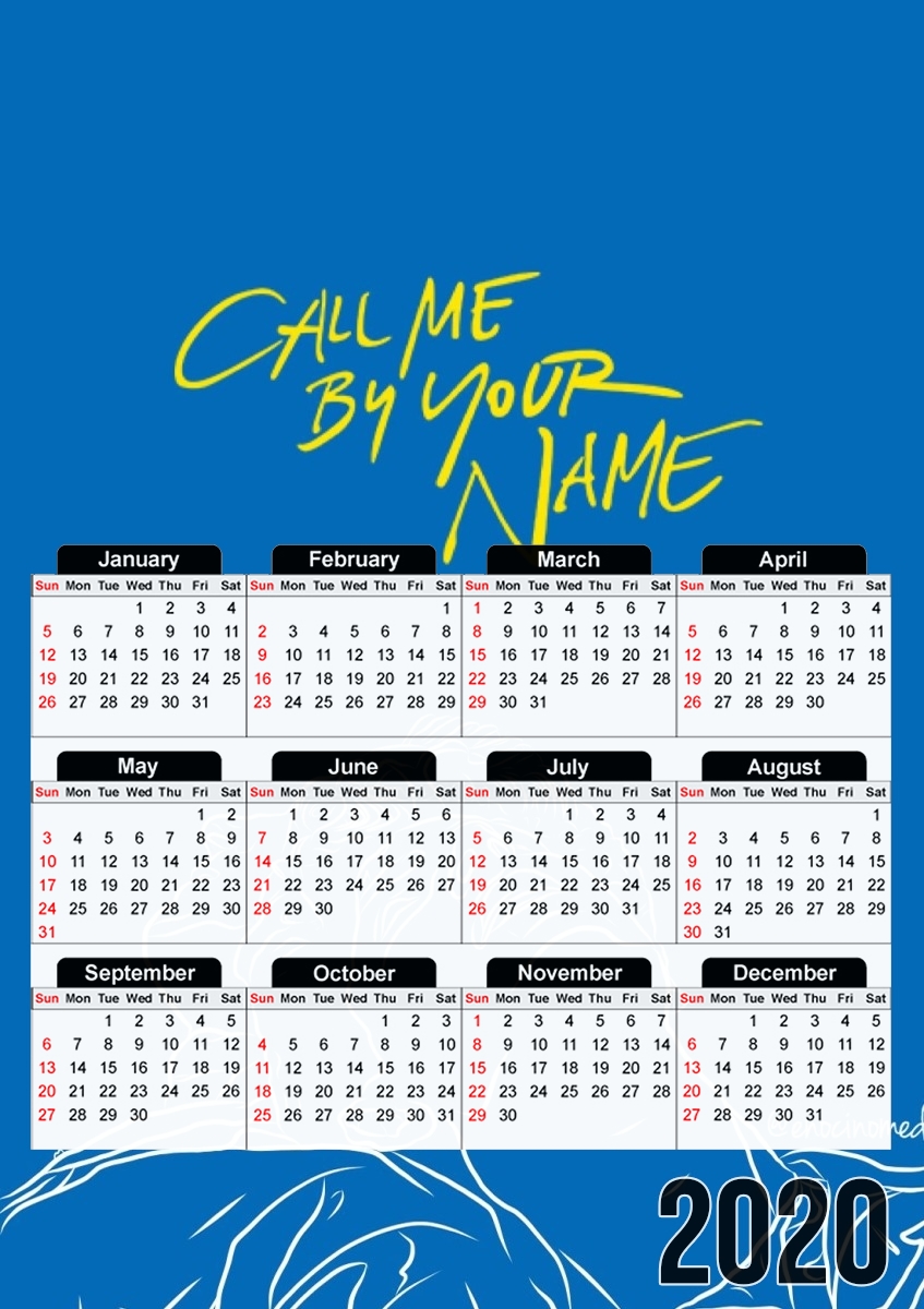  Call me by your name for A3 Photo Calendar 30x43cm