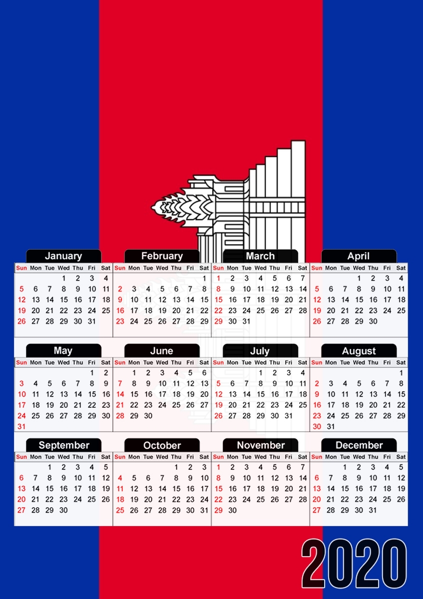  Cambodge Flag for A3 Photo Calendar 30x43cm