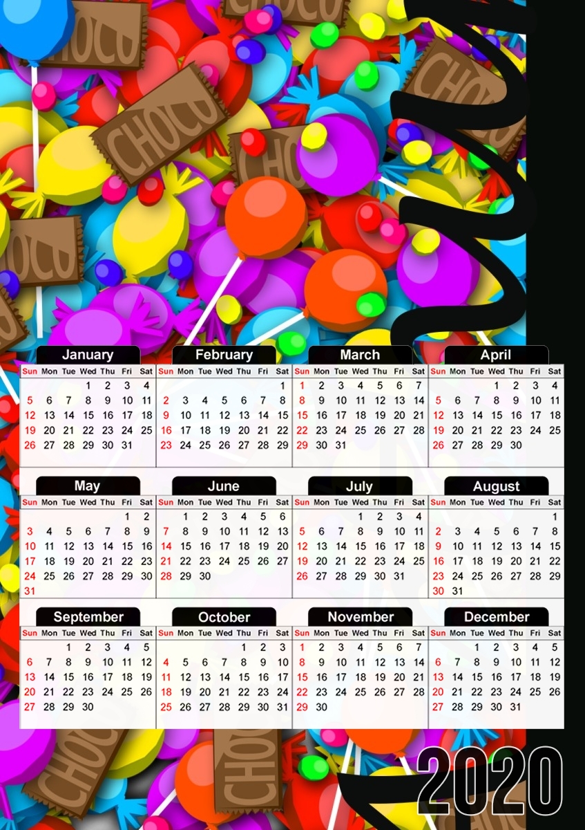  Candy Monogram - Arthur for A3 Photo Calendar 30x43cm