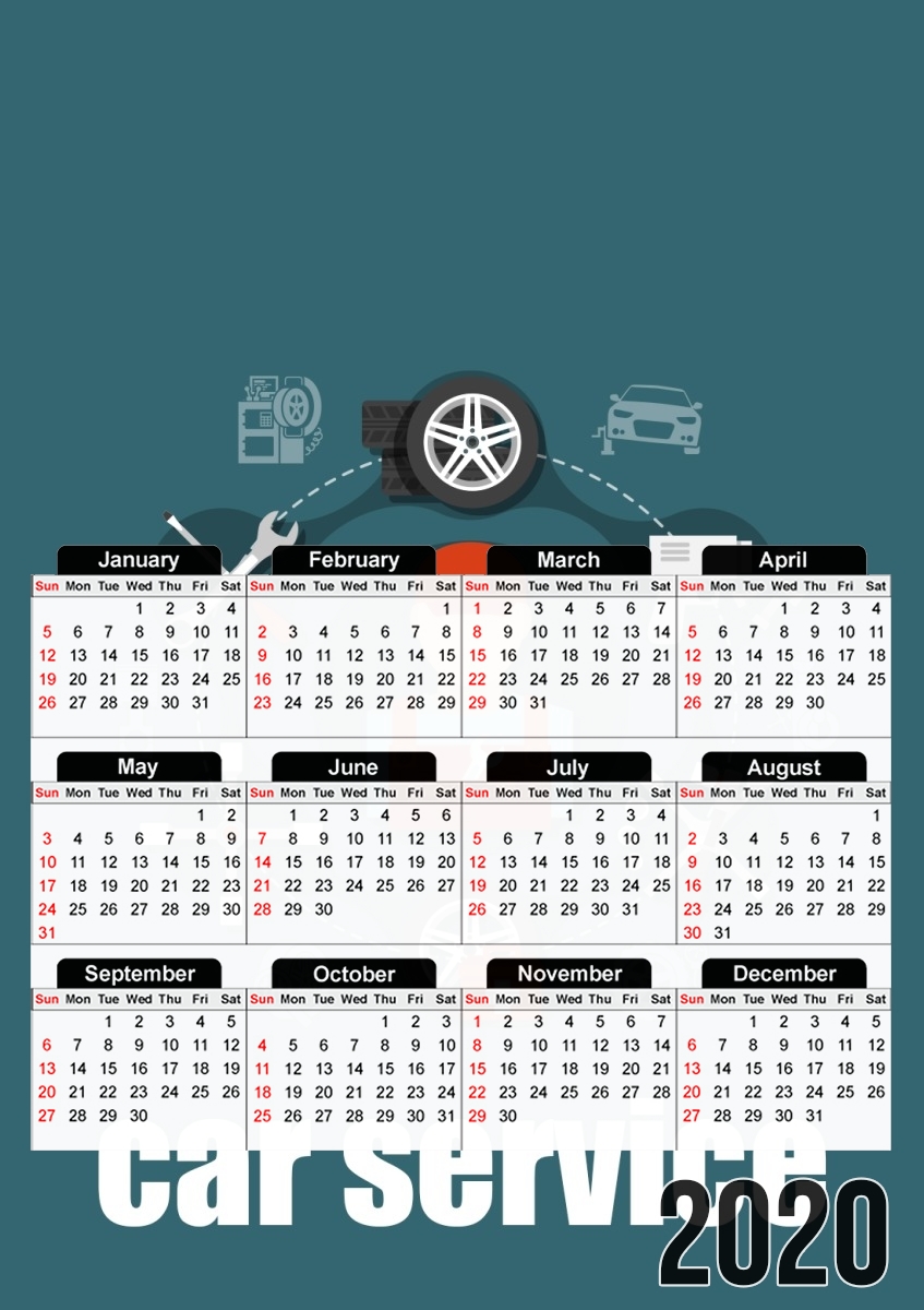  Car Service Logo for A3 Photo Calendar 30x43cm