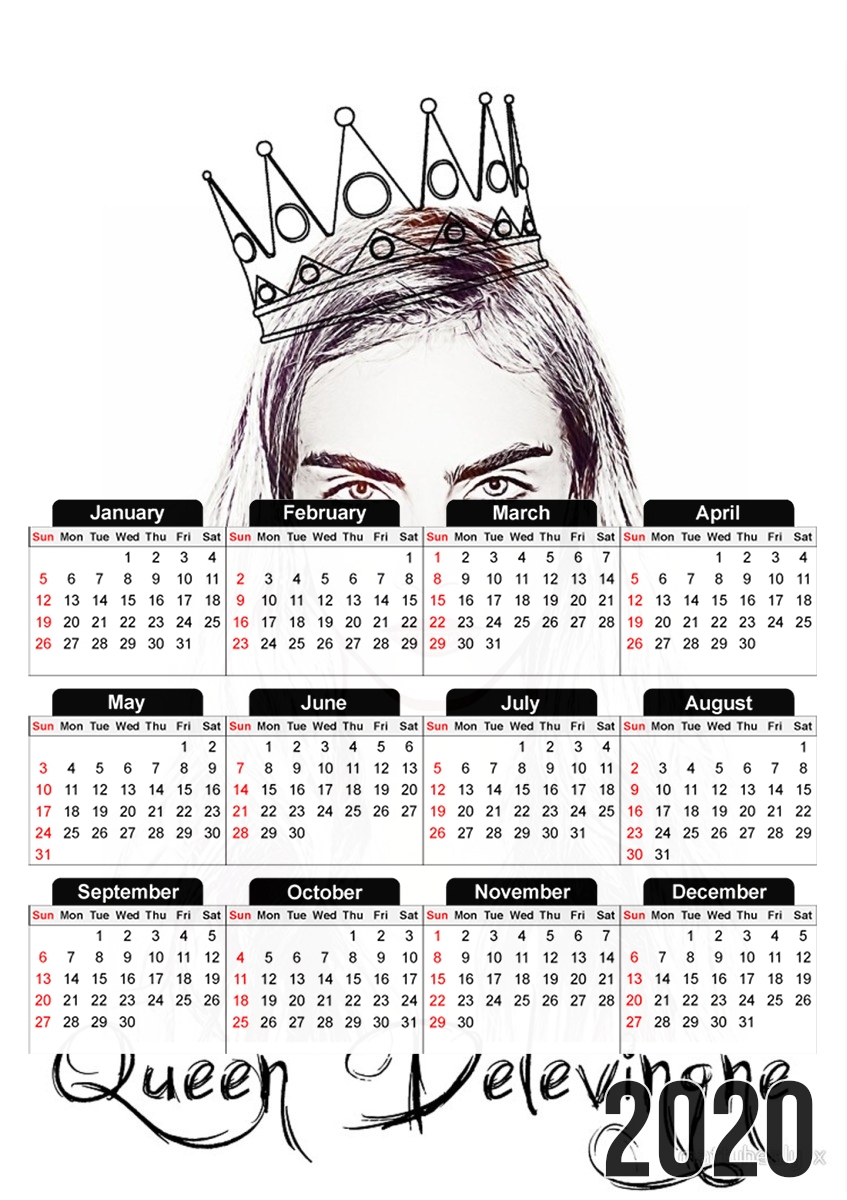  Cara Delevingne Queen Art for A3 Photo Calendar 30x43cm