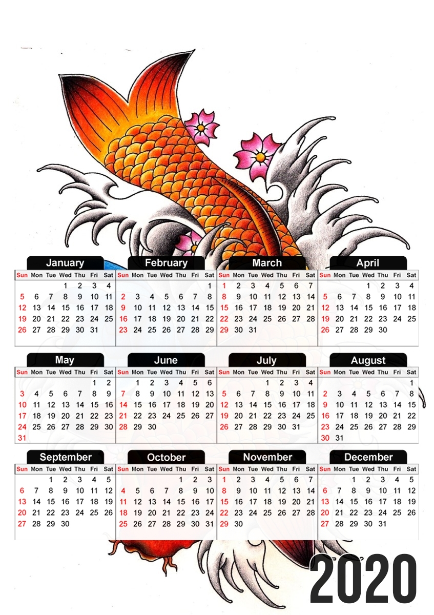  Carpe japonaise for A3 Photo Calendar 30x43cm