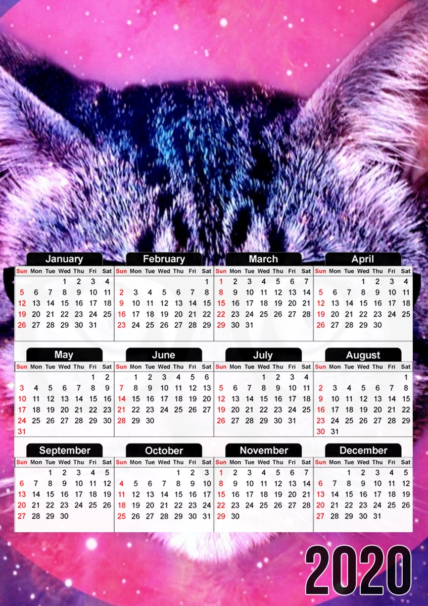  Cat Hipster for A3 Photo Calendar 30x43cm