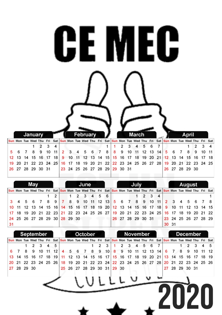  Ce mec est un super collegue cadeau depart for A3 Photo Calendar 30x43cm