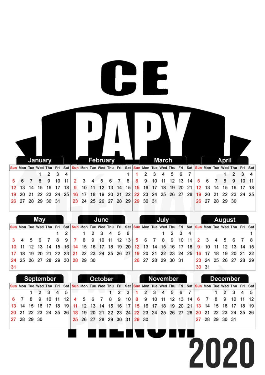  Ce papy genial appartient a prenom for A3 Photo Calendar 30x43cm