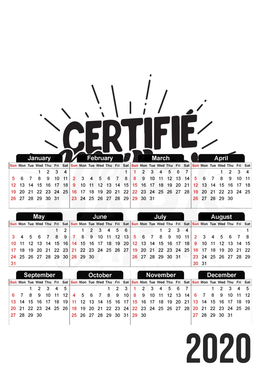  Certifie meilleur papa du monde for A3 Photo Calendar 30x43cm