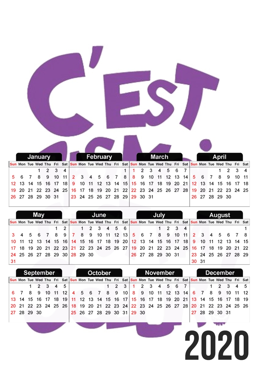  Cest pas moi cest ma soeur for A3 Photo Calendar 30x43cm