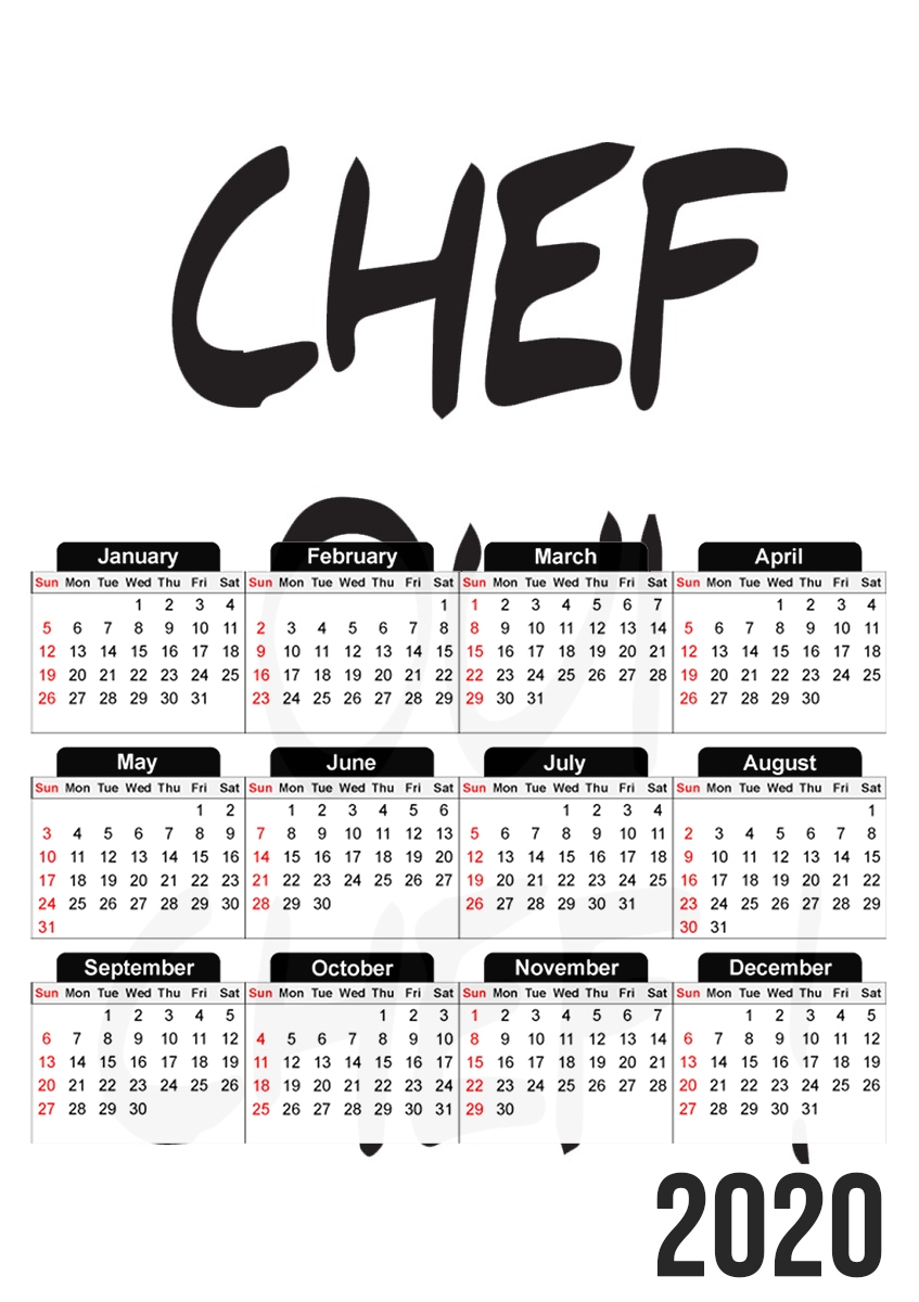  Chef Oui Chef for A3 Photo Calendar 30x43cm