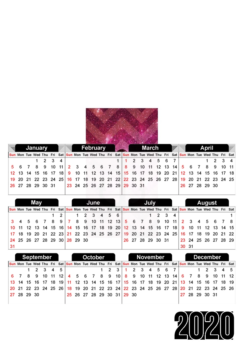  Anchor Chevron Red for A3 Photo Calendar 30x43cm