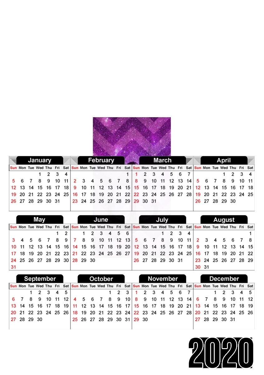  Anchor Chevron Purple for A3 Photo Calendar 30x43cm