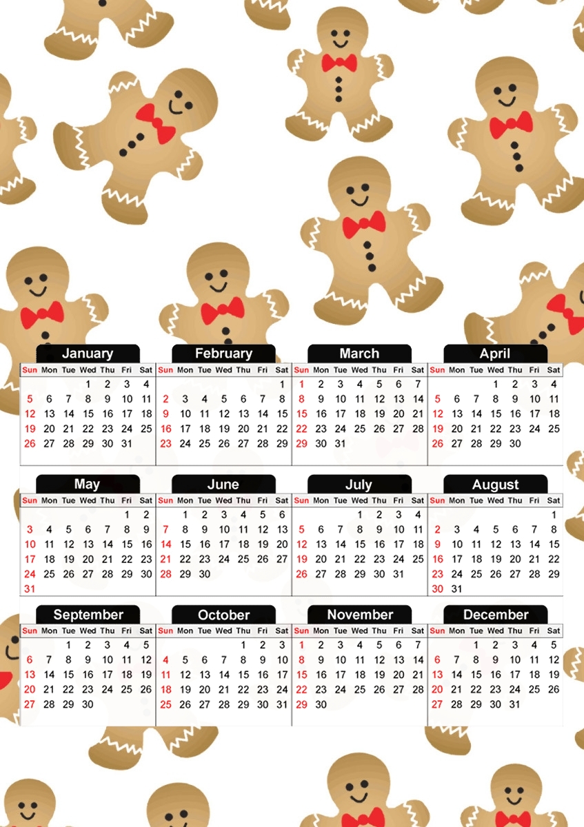  Christmas snowman gingerbread for A3 Photo Calendar 30x43cm