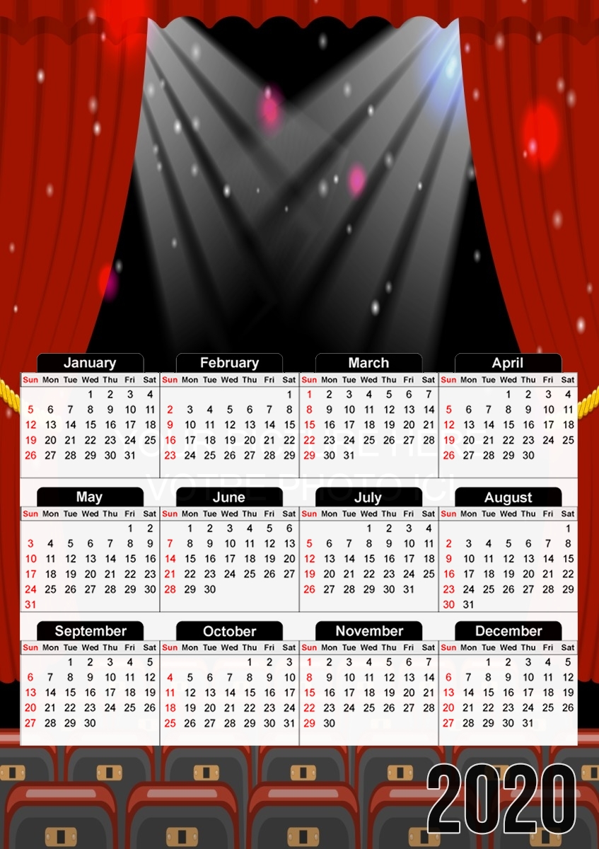  Cinema Theatre With Transparent Frame for A3 Photo Calendar 30x43cm