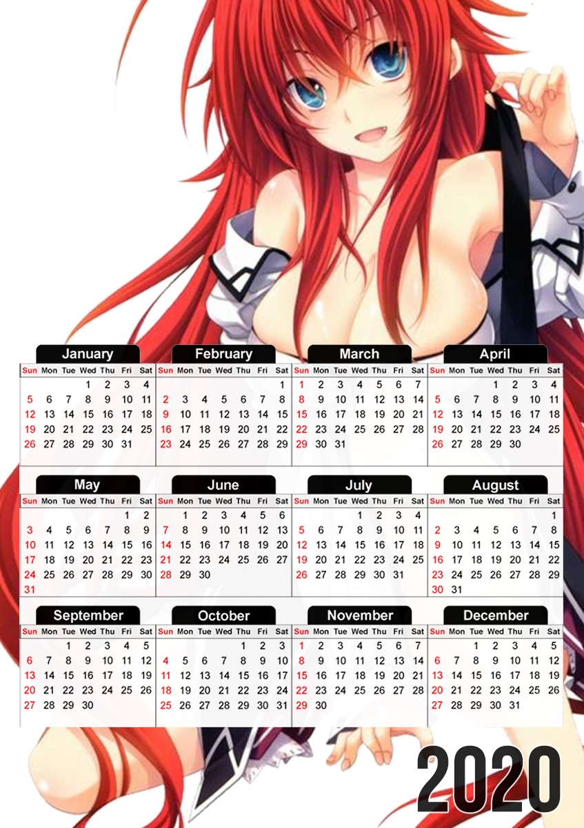  Cleavage Rias DXD HighSchool for A3 Photo Calendar 30x43cm