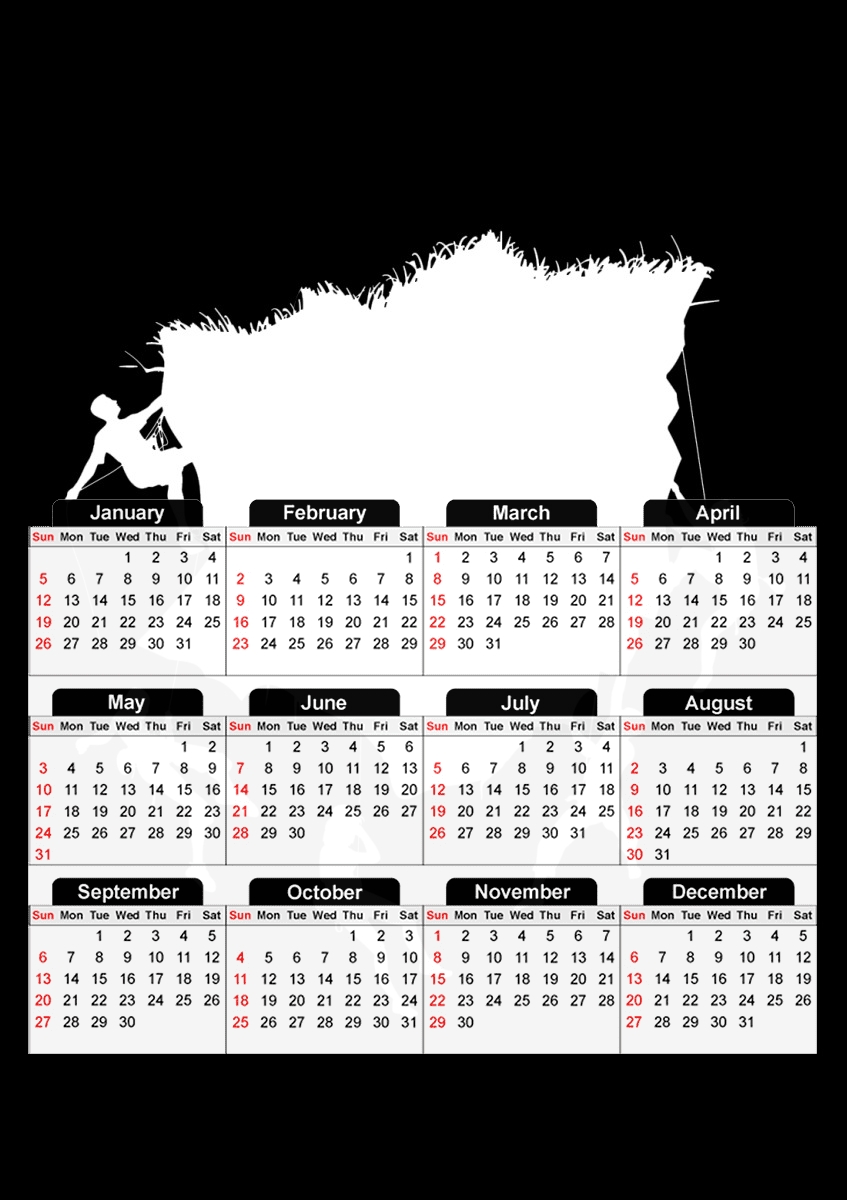  climbing mountain vector for A3 Photo Calendar 30x43cm