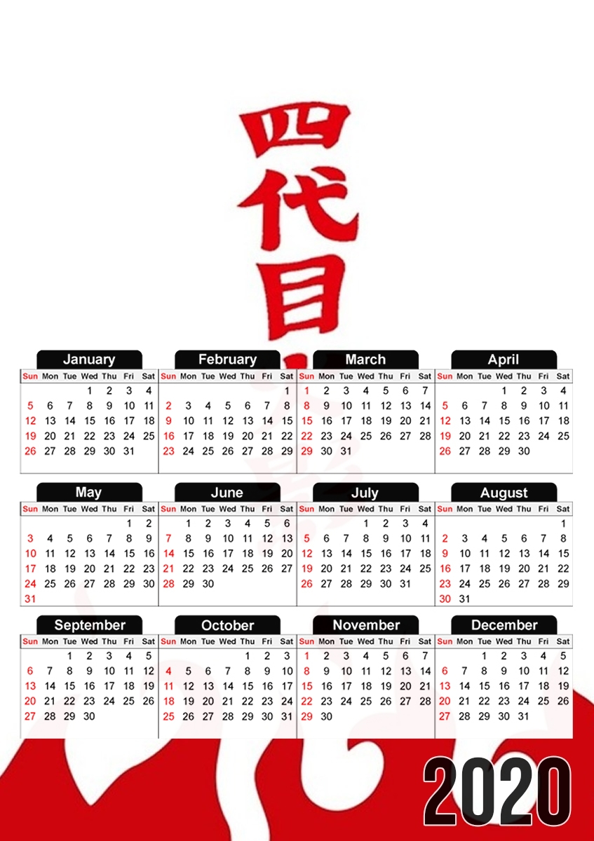  Cloak Uzumaki Family Hokage for A3 Photo Calendar 30x43cm