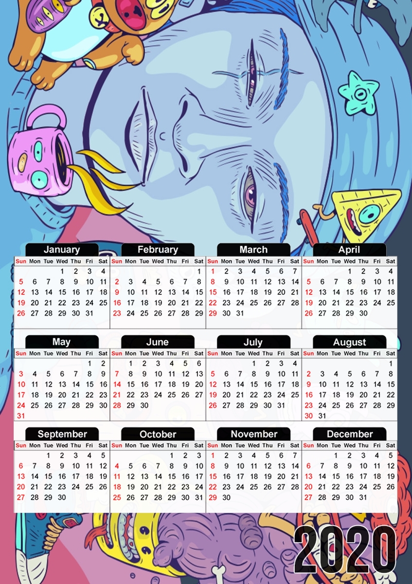  Colorful and creepy creatures for A3 Photo Calendar 30x43cm