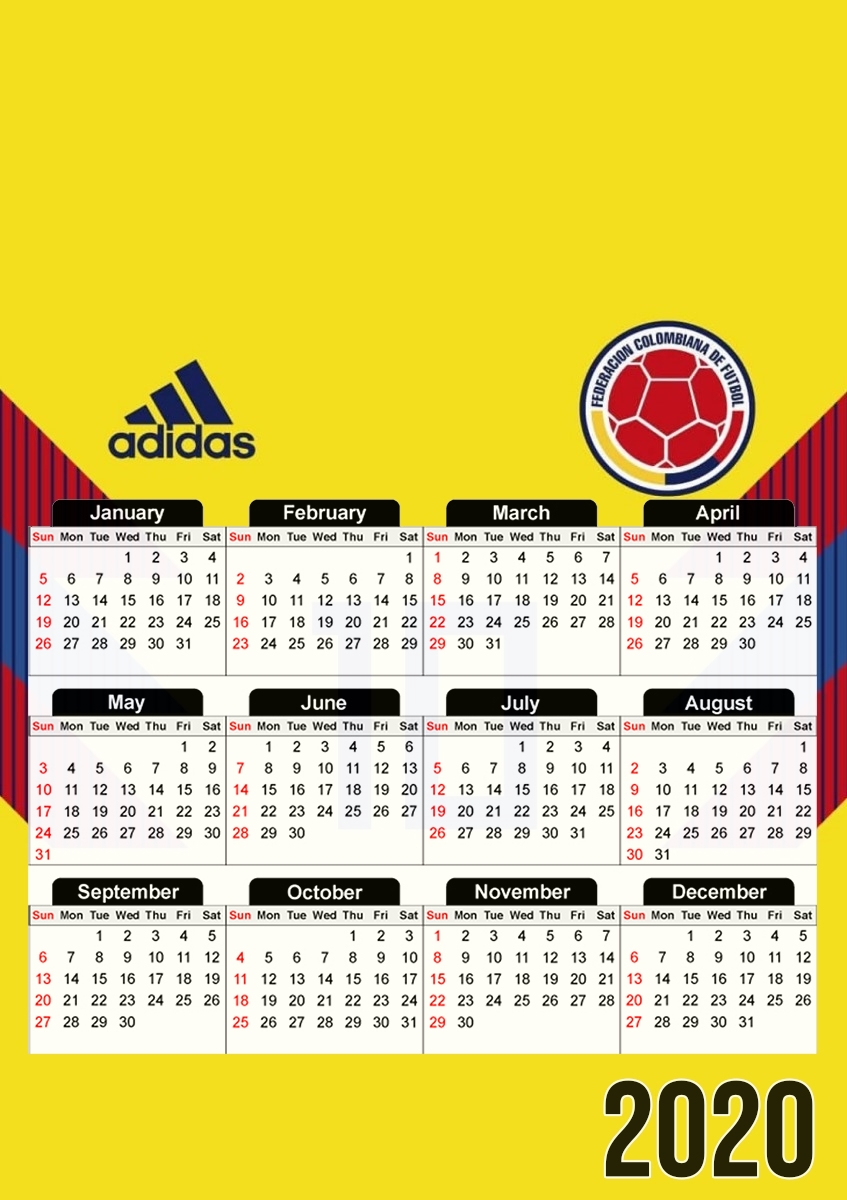  Colombia World Cup Russia 2018 for A3 Photo Calendar 30x43cm