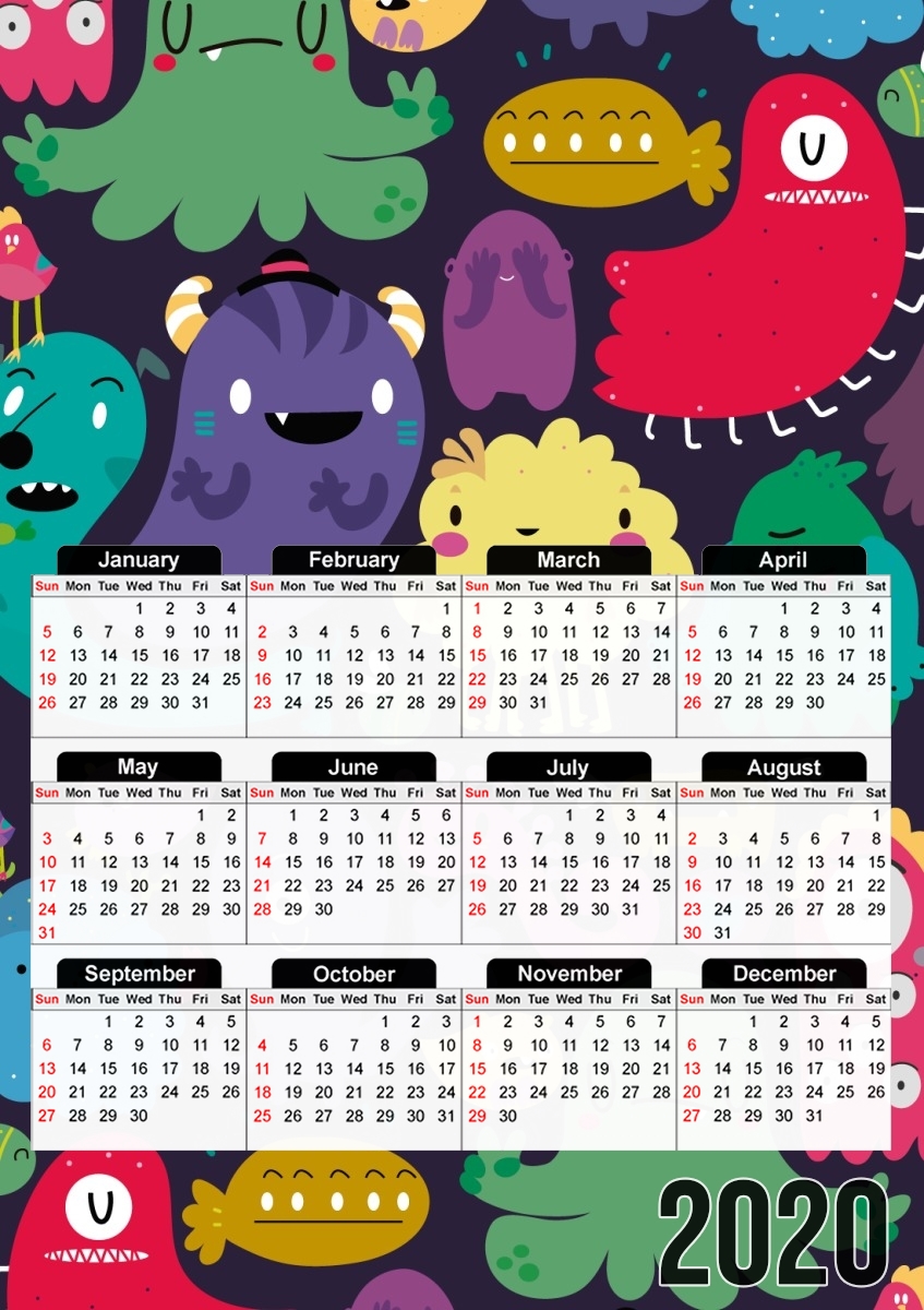  Colorful Creatures for A3 Photo Calendar 30x43cm