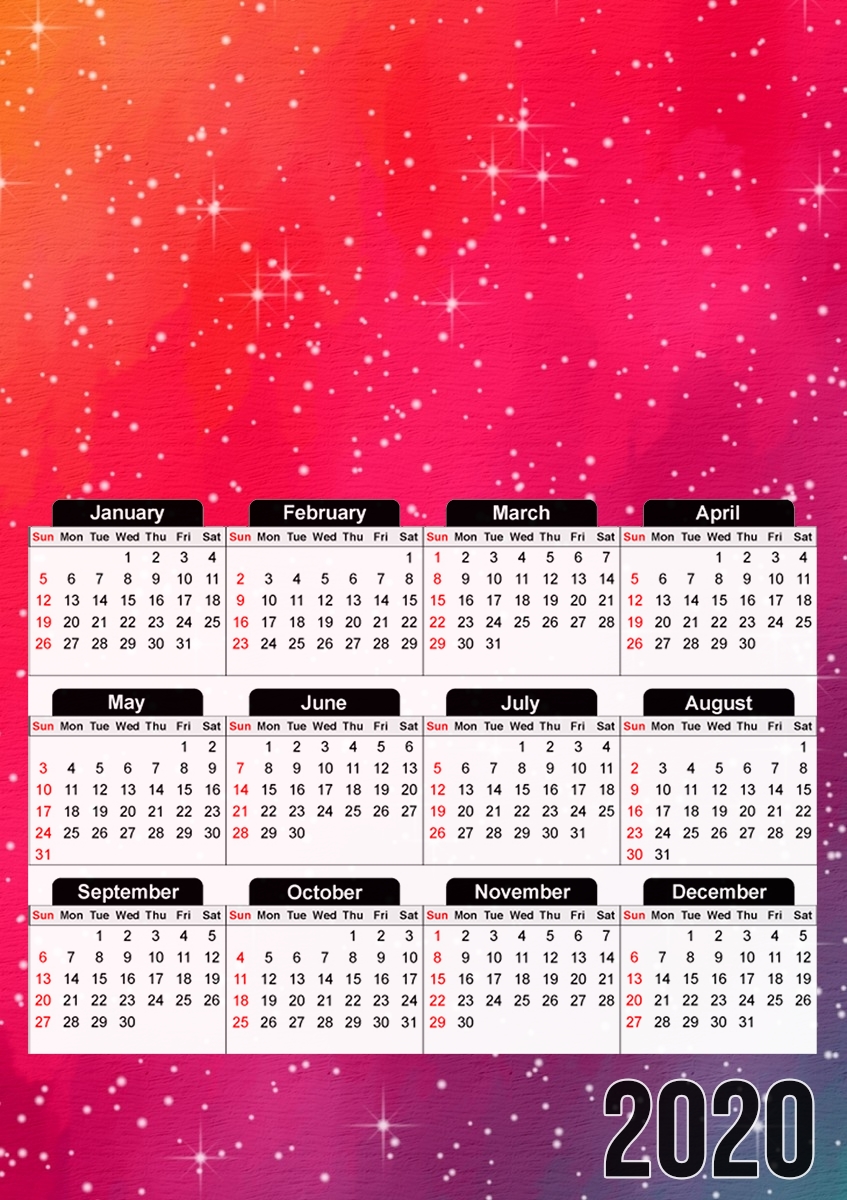  Colorful Galaxy for A3 Photo Calendar 30x43cm