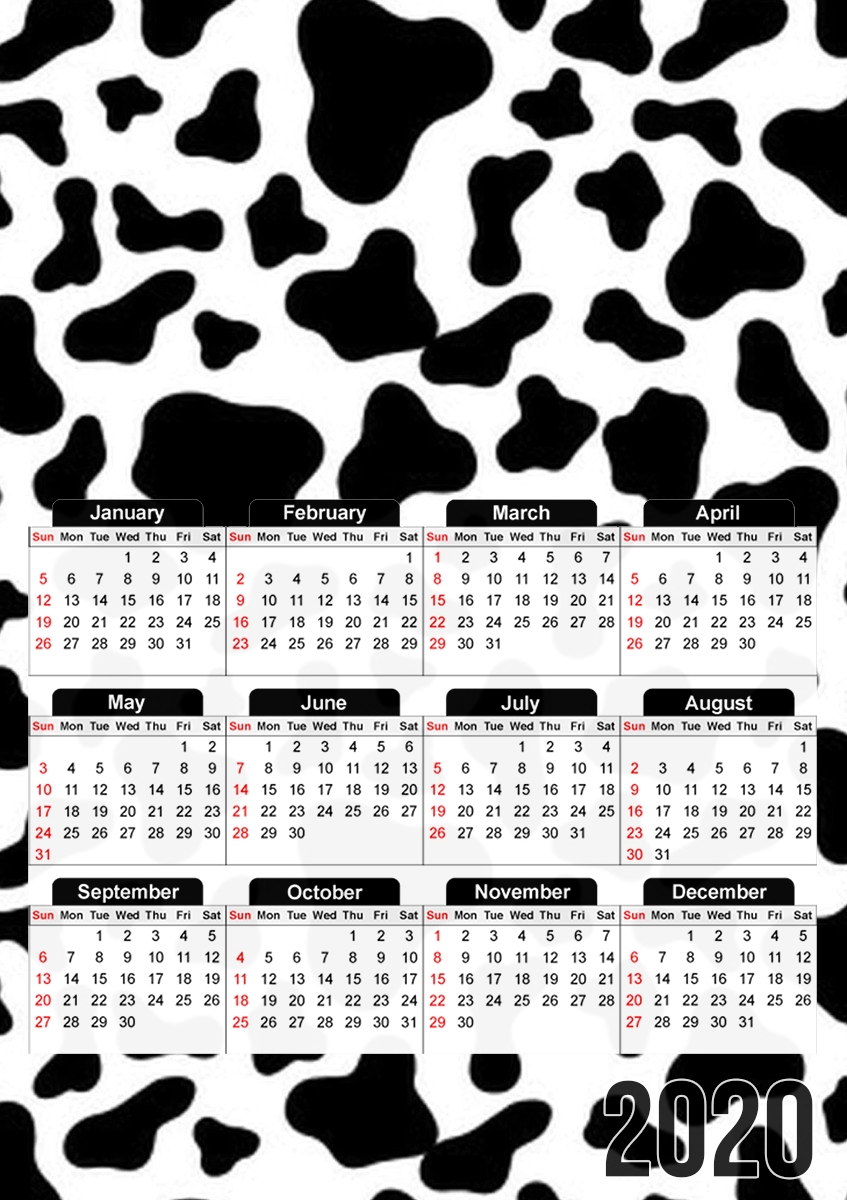  Cow Pattern for A3 Photo Calendar 30x43cm