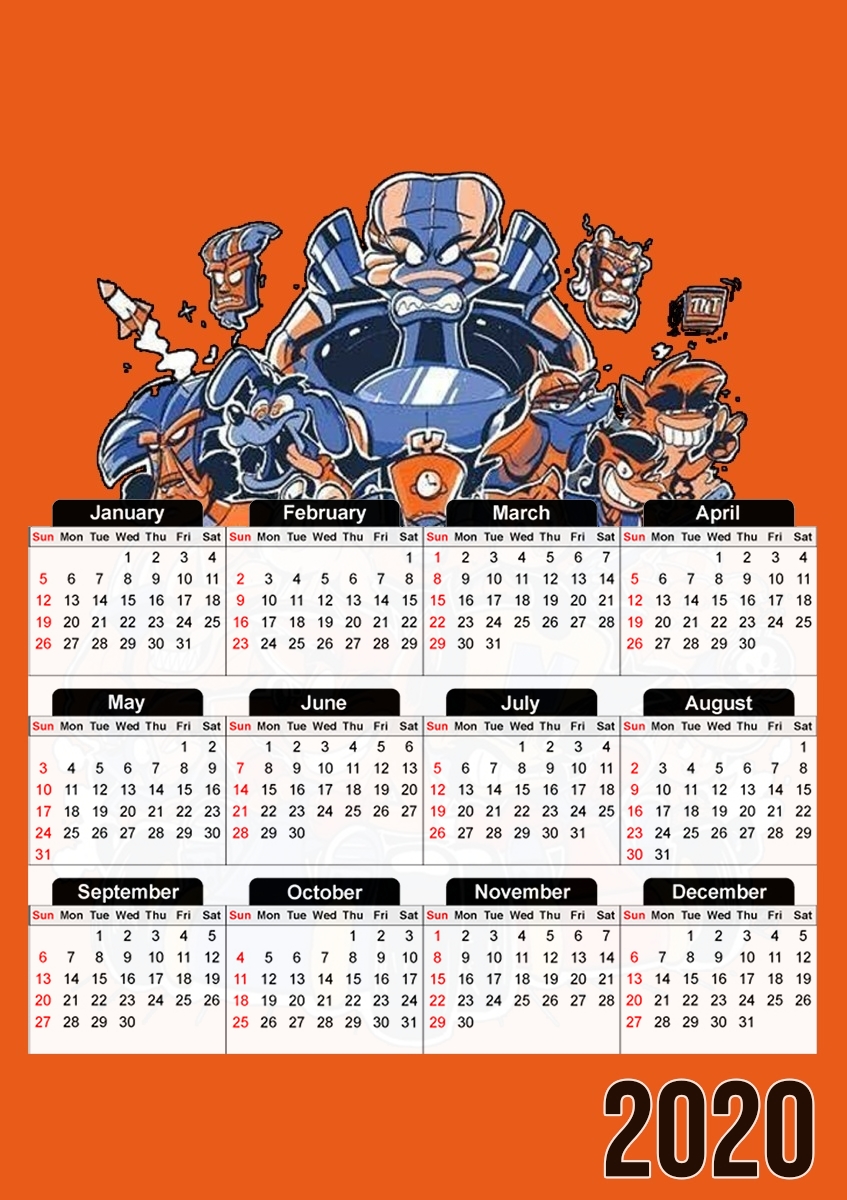  Crash Team Racing Fan Art for A3 Photo Calendar 30x43cm