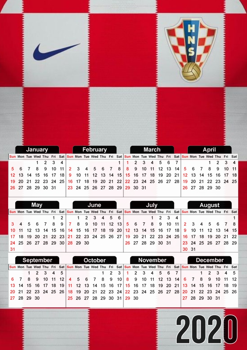  Croatia World Cup Russia 2018 for A3 Photo Calendar 30x43cm