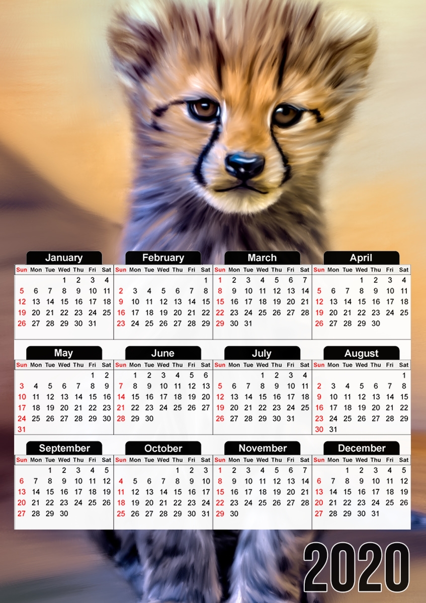  Cute cheetah cub for A3 Photo Calendar 30x43cm