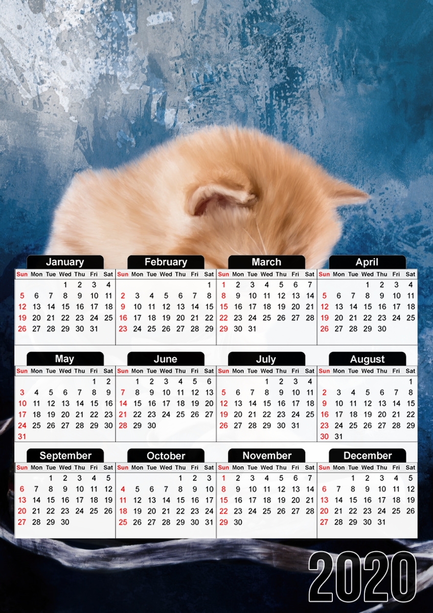  Cute kitten plays in sneakers for A3 Photo Calendar 30x43cm