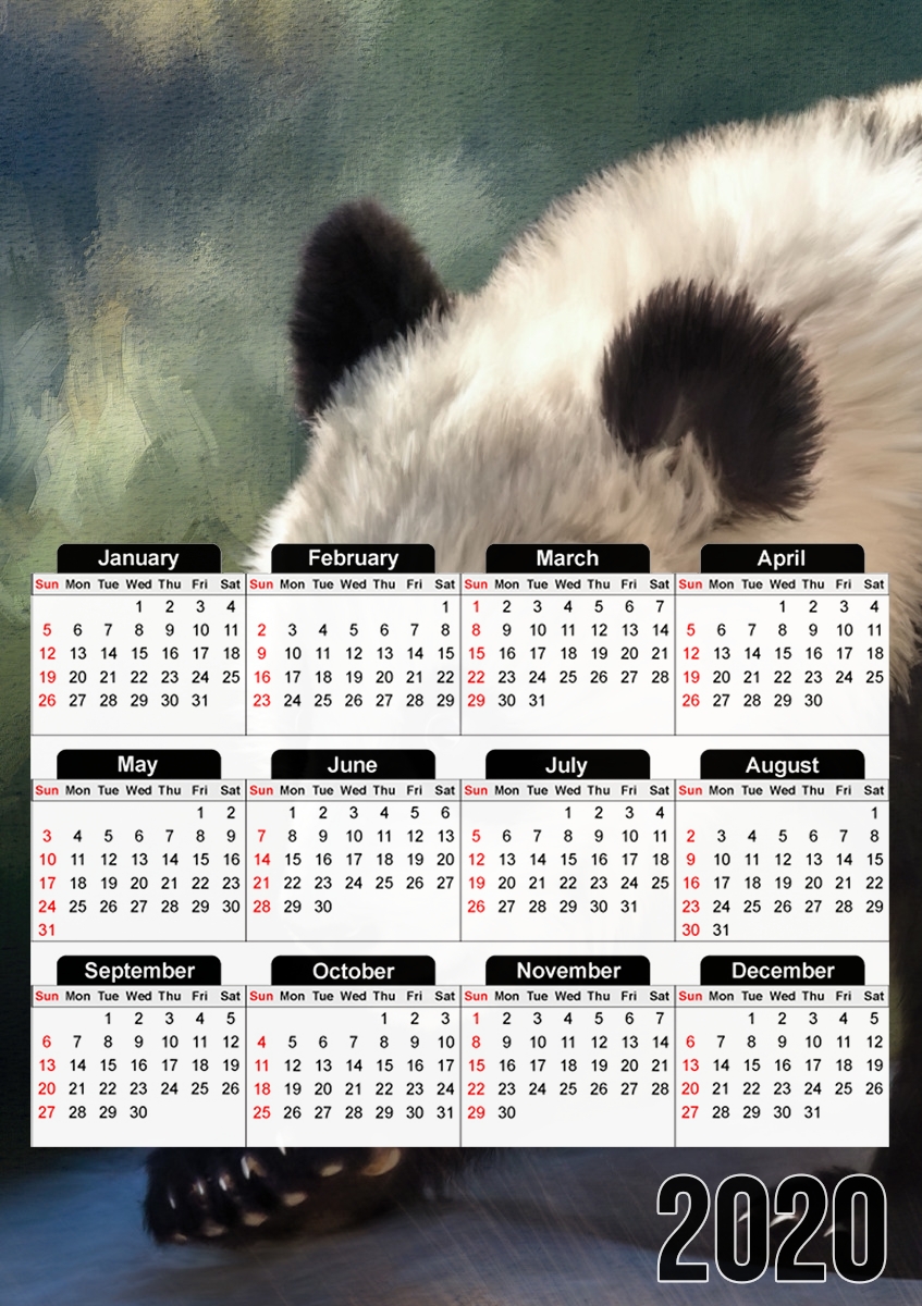  Cute panda bear baby for A3 Photo Calendar 30x43cm