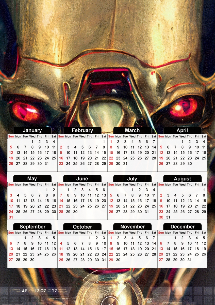  Cyborg head for A3 Photo Calendar 30x43cm