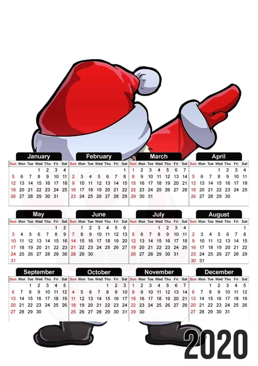  Dabbing Santa Claus Christmas for A3 Photo Calendar 30x43cm