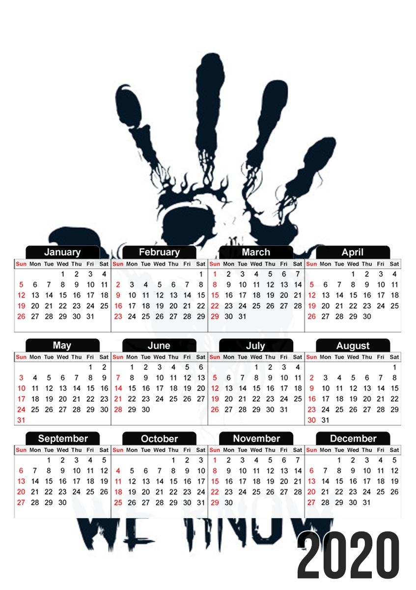  Dark Brotherhood we know symbol for A3 Photo Calendar 30x43cm