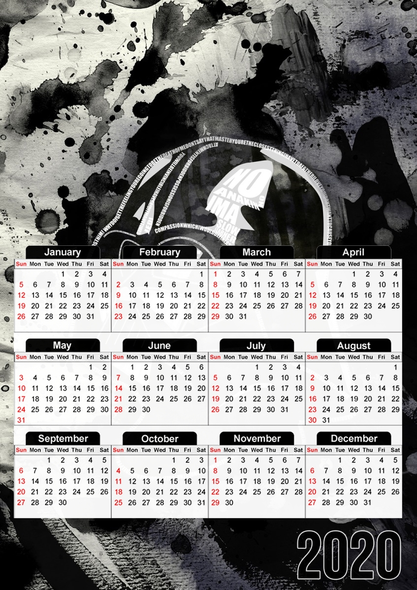  Dark Typo for A3 Photo Calendar 30x43cm