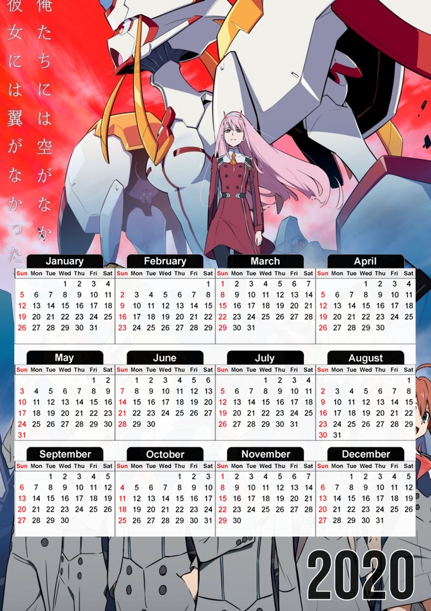  darling in the franxx for A3 Photo Calendar 30x43cm