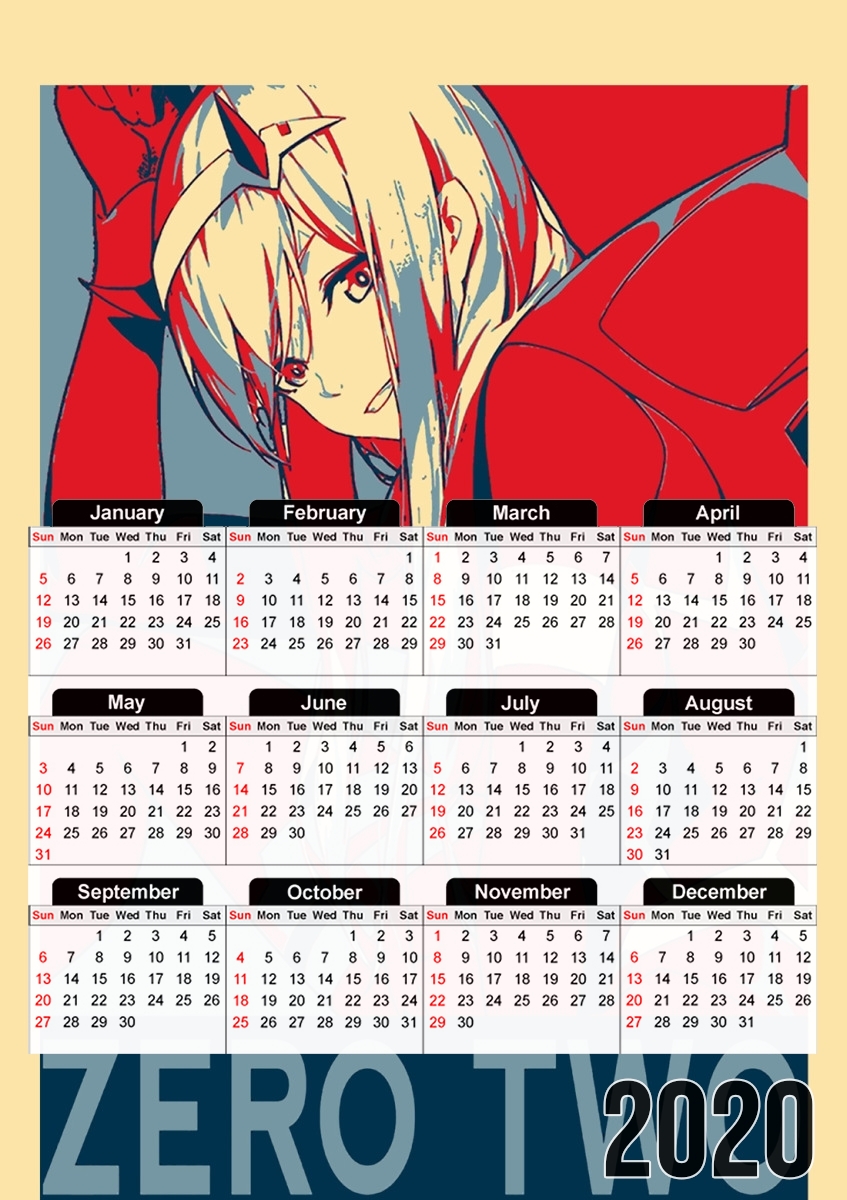  Darling Zero Two Propaganda for A3 Photo Calendar 30x43cm