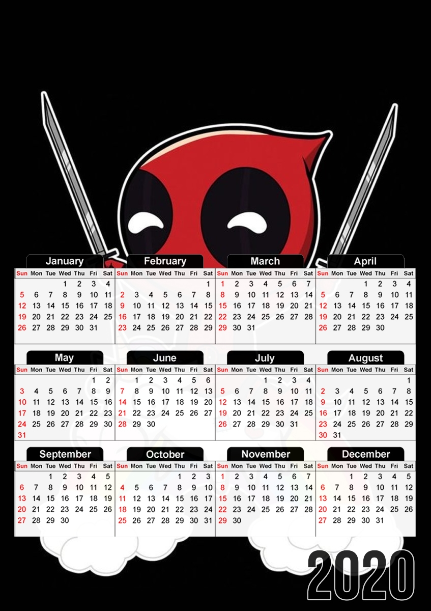  Deadpool Unicorn for A3 Photo Calendar 30x43cm