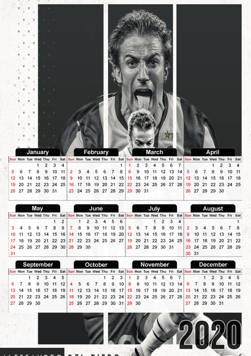  Del Piero Legends for A3 Photo Calendar 30x43cm