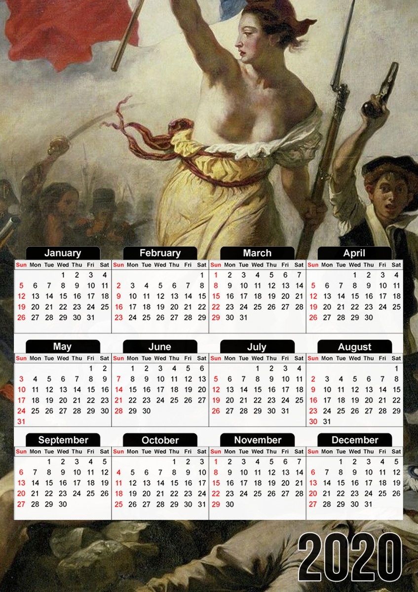  Delacroix La Liberte guidant le peuple for A3 Photo Calendar 30x43cm