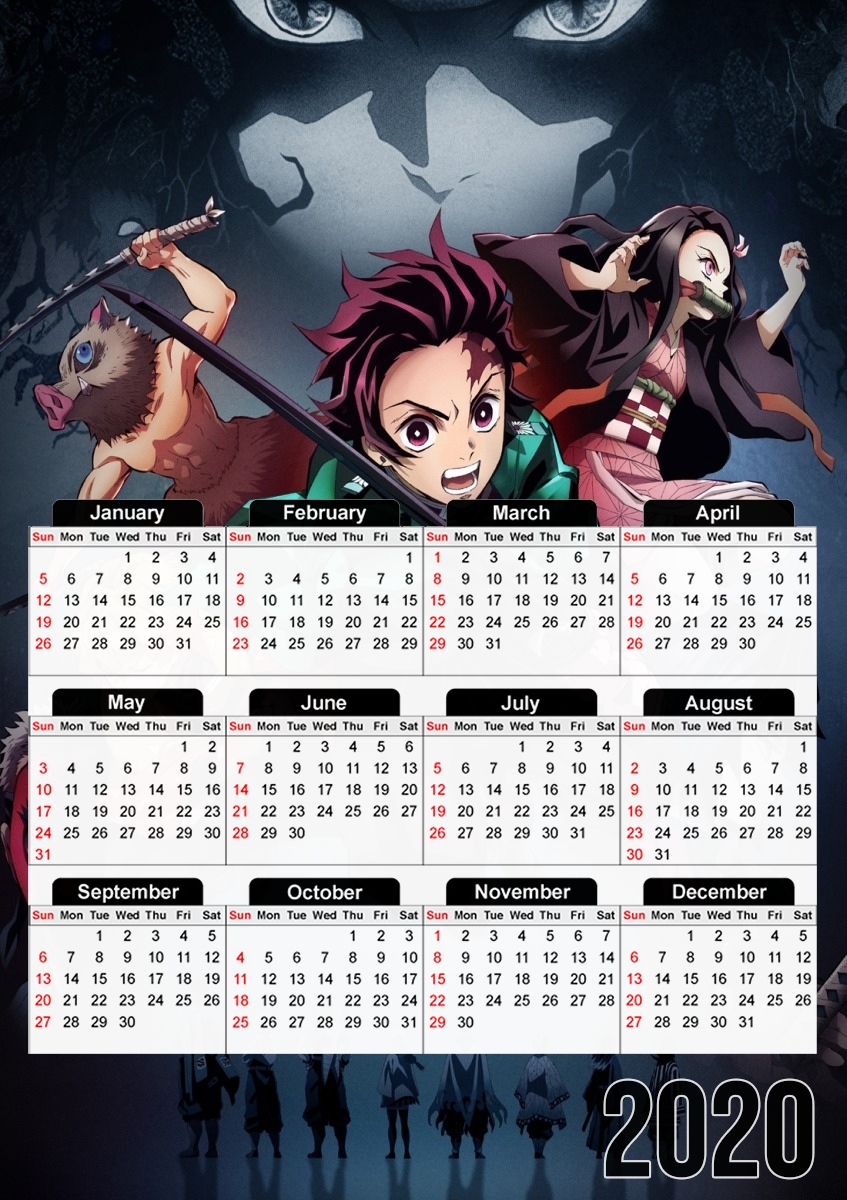  Demon Slayer for A3 Photo Calendar 30x43cm