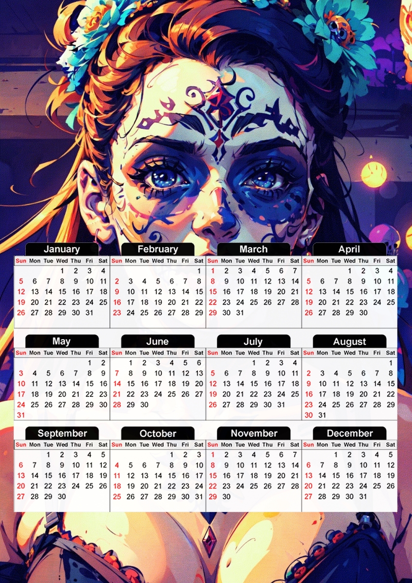  Dia De Los Muertos  for A3 Photo Calendar 30x43cm