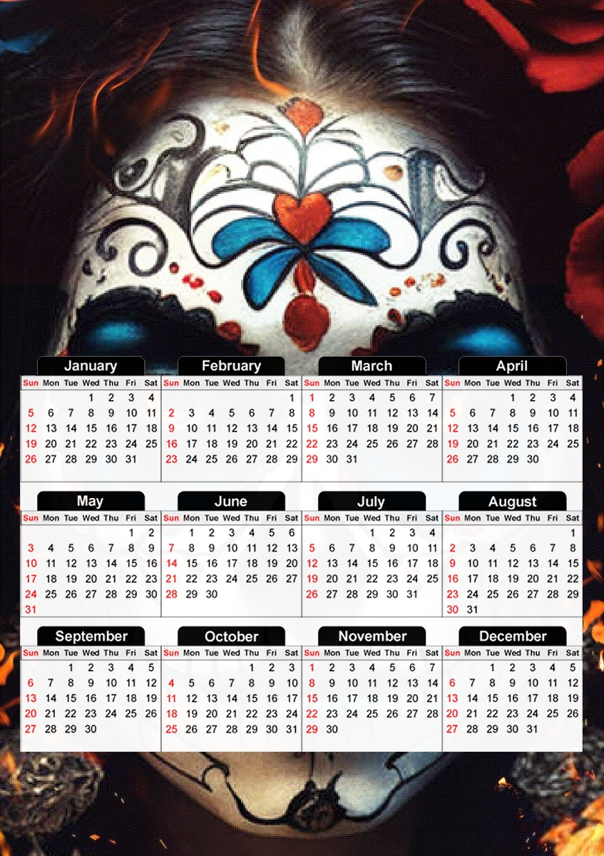  Dia De Los Muertos V6 for A3 Photo Calendar 30x43cm