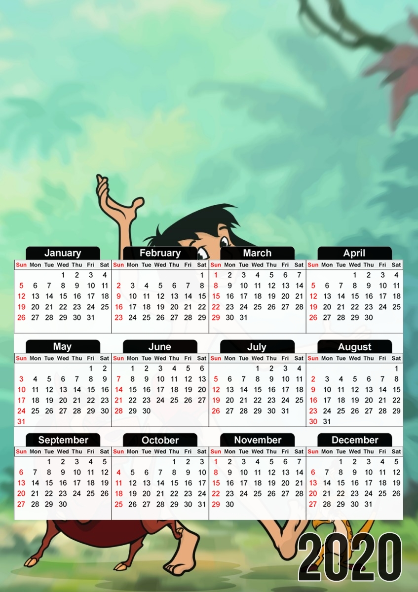  Disney Hangover Mowgli Timon and Pumbaa  for A3 Photo Calendar 30x43cm