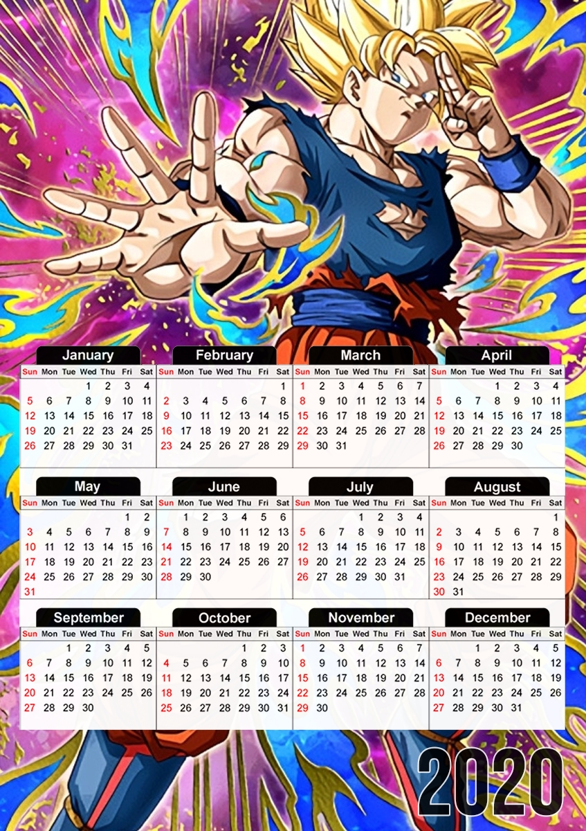  Dokkan Battle Goku Gratitude And Respect for A3 Photo Calendar 30x43cm