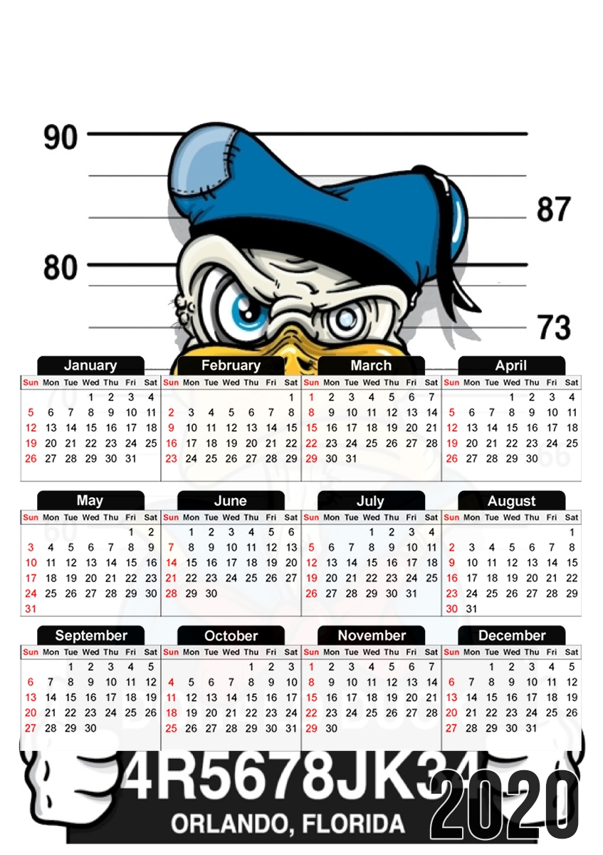  Donald Duck Crazy Jail Prison for A3 Photo Calendar 30x43cm