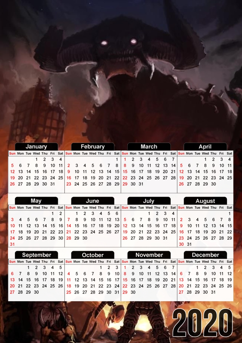  Doom Devil Battle for A3 Photo Calendar 30x43cm