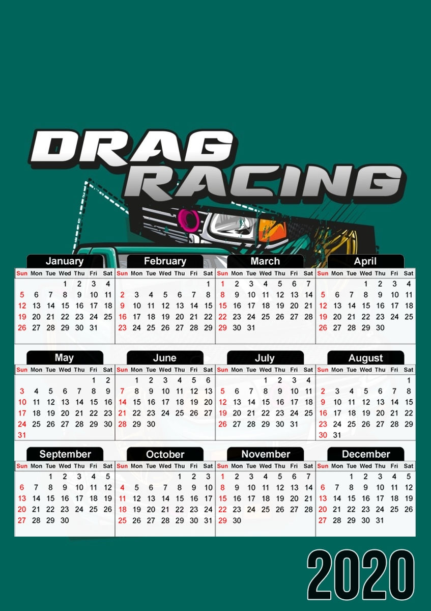  Drag Racing Car for A3 Photo Calendar 30x43cm