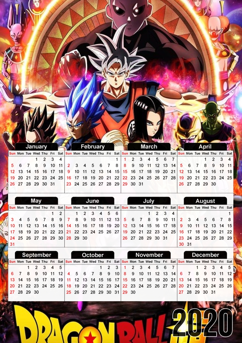  Dragon Ball X Avengers for A3 Photo Calendar 30x43cm