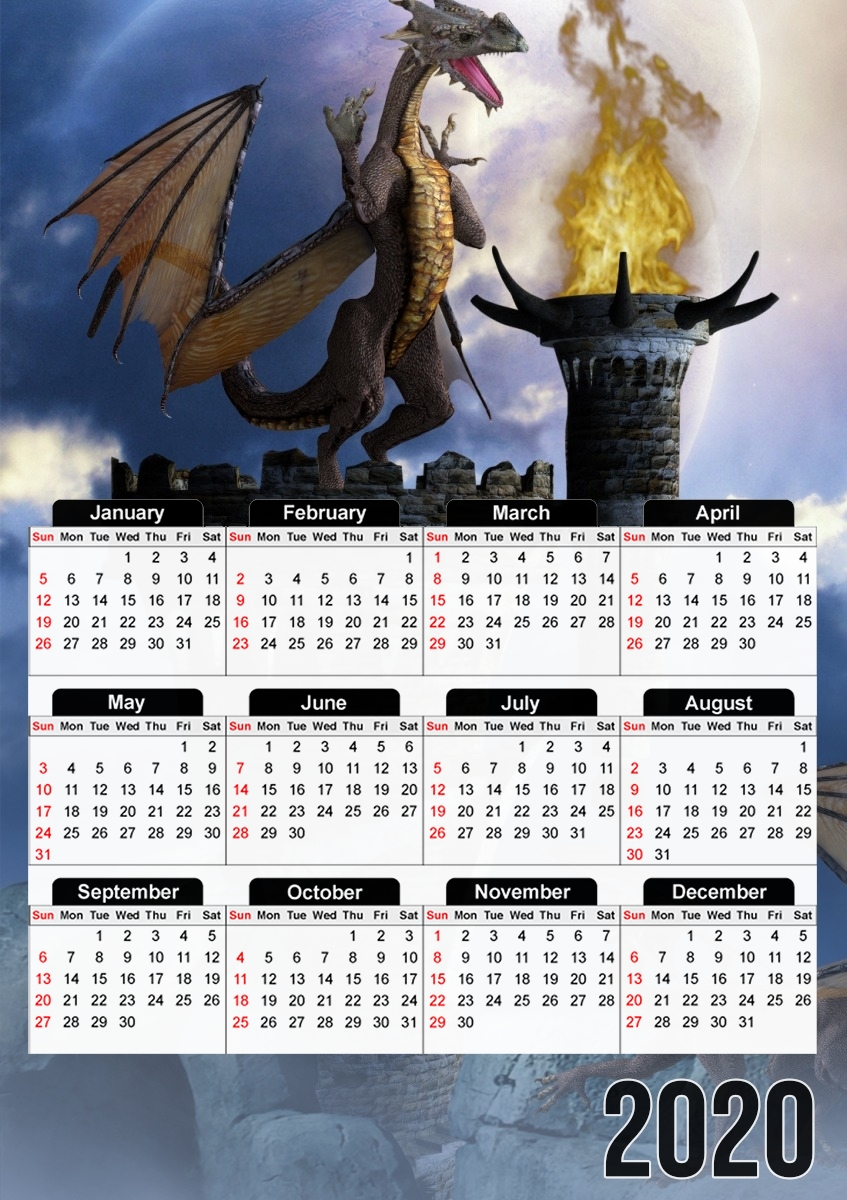  Dragon Land 2 for A3 Photo Calendar 30x43cm