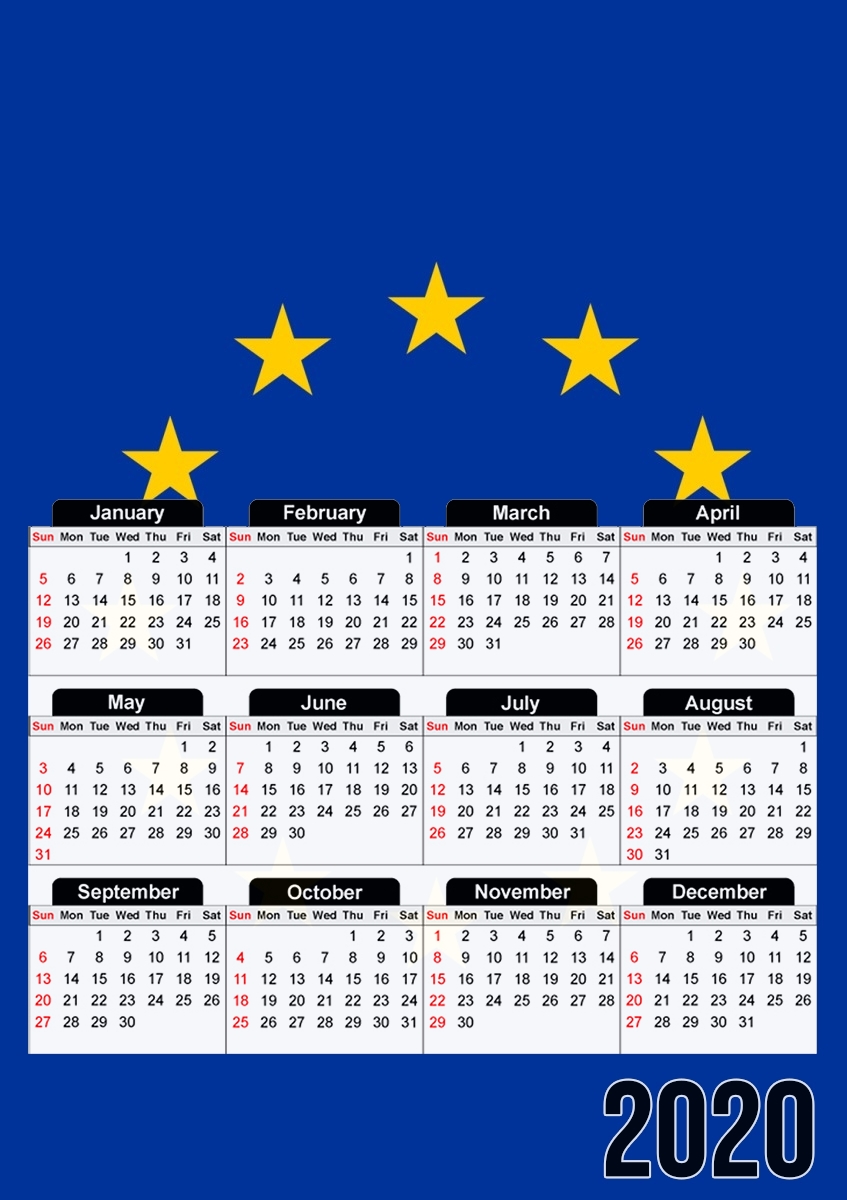  Europeen Flag for A3 Photo Calendar 30x43cm