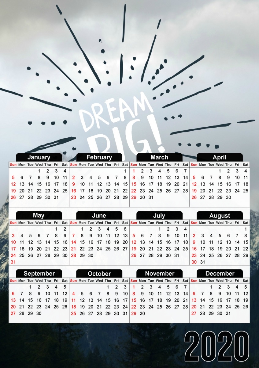  Dream Big for A3 Photo Calendar 30x43cm